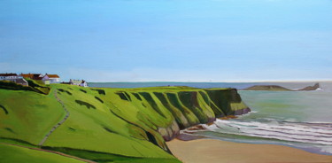 Pittura intitolato "Worms Head. Rhossili" da Emma Cownie, Opera d'arte originale, Olio