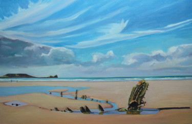 Painting titled "The Wreck of the He…" by Emma Cownie, Original Artwork, Oil