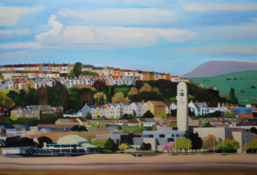 Painting titled "Swansea from the Be…" by Emma Cownie, Original Artwork, Oil