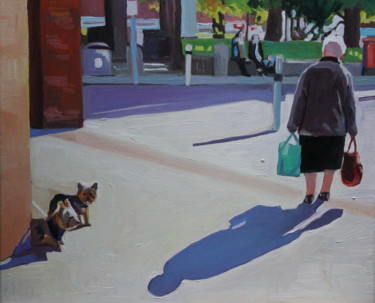 Painting titled "Dog Day Afternoon (…" by Emma Cownie, Original Artwork, Oil