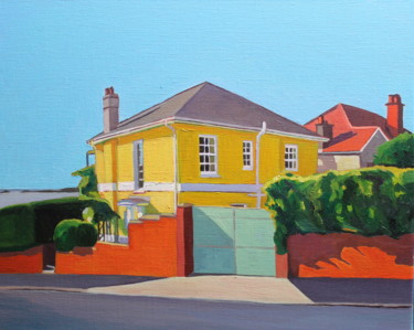 Painting titled "The Yellow House, S…" by Emma Cownie, Original Artwork, Oil