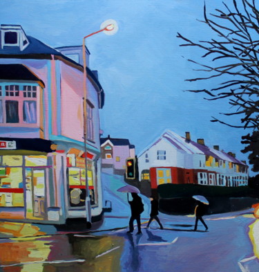 Painting titled "The Dusk Walk Home" by Emma Cownie, Original Artwork, Oil
