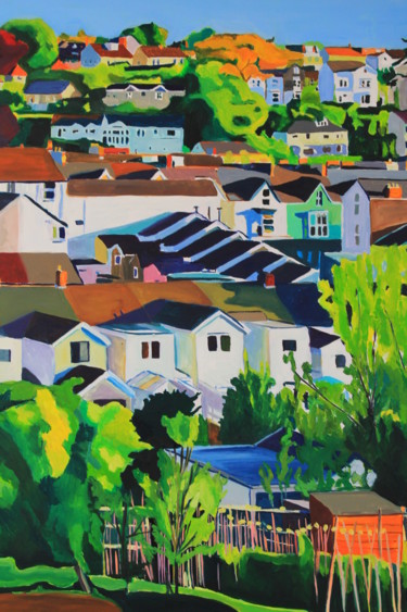 Painting titled "Hilly Mumbles" by Emma Cownie, Original Artwork, Oil