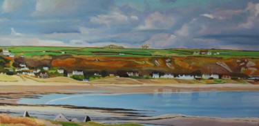 Painting titled "Port Eynon and Hort…" by Emma Cownie, Original Artwork, Oil