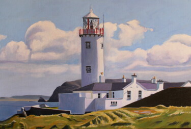 Painting titled "Lighthouse at Fanad…" by Emma Cownie, Original Artwork, Acrylic