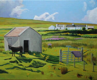 Painting titled "Arranmore Donkey" by Emma Cownie, Original Artwork, Oil