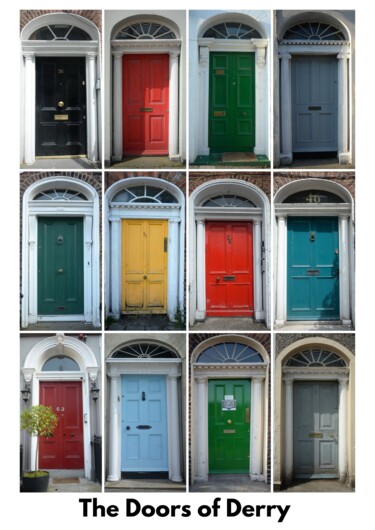 Fotografía titulada "The Doors of Derry" por Emma Cownie, Obra de arte original, Fotografía digital