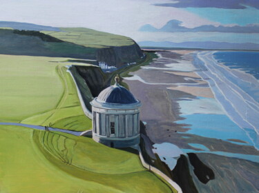 Painting titled "Above Mussenden Tem…" by Emma Cownie, Original Artwork, Acrylic