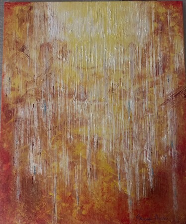 Ζωγραφική με τίτλο "Fall" από Sandra Merlhou, Αυθεντικά έργα τέχνης, Ακρυλικό Τοποθετήθηκε στο Ξύλινο φορείο σκελετό