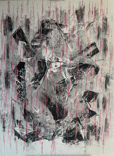 Malerei mit dem Titel "Blood tears" von Sandra Merlhou, Original-Kunstwerk, Acryl Auf Keilrahmen aus Holz montiert