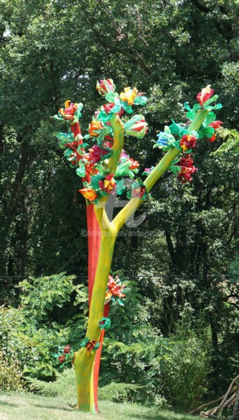 Sculpture intitulée "Arbre Fleurs-1" par Emma Henriot, Œuvre d'art originale