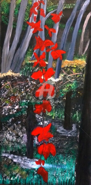 Peinture intitulée "La Forêt Mystérieuse" par Emma Henriot, Œuvre d'art originale, Huile