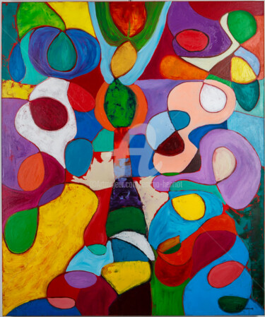 Painting titled "La Vie en Couleurs" by Emma Henriot, Original Artwork, Oil