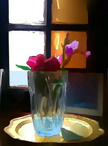 Digitale Kunst getiteld "Le vase de bord de…" door Emma Laflute, Origineel Kunstwerk, Foto Montage