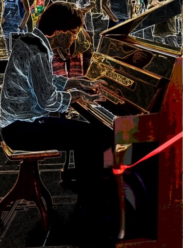 Photography titled "Piano by night" by Emma Laflute, Original Artwork, Digital Photography