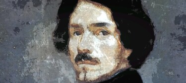 Digital Arts titled "Portrait de Delacro…" by Emma Laflute, Original Artwork, Digital Painting