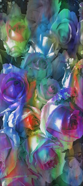 Photographie intitulée "Au nom de la Rose" par Emma Laflute, Œuvre d'art originale, Peinture numérique