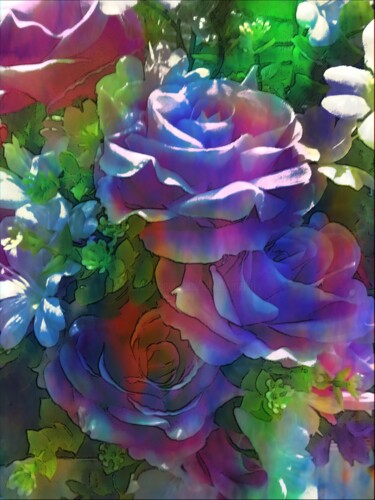 Fotografie getiteld "Les roses du 1er de…" door Emma Laflute, Origineel Kunstwerk, Digitale fotografie