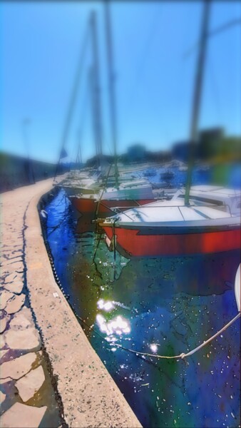 Photography titled "Les petits bateaux…" by Emma Laflute, Original Artwork, Manipulated Photography
