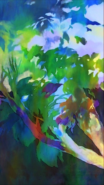 Digital Arts titled "Abstract tree" by Emma Laflute, Original Artwork, Digital Painting