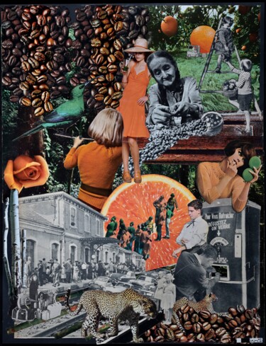 Collages intitulée "Aromatic" par Emma Margo, Œuvre d'art originale, Collages