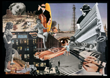 Collages getiteld "Oeil de mire" door Emma Margo, Origineel Kunstwerk, Collages