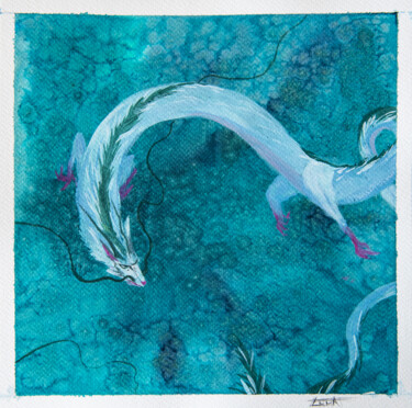 绘画 标题为“Haku #Chihiro” 由Emma Plesse, 原创艺术品, 水粉