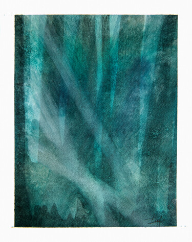 Malerei mit dem Titel "Aquarelle Forêt #1" von Emma Plesse, Original-Kunstwerk, Aquarell