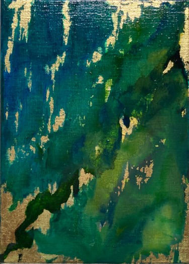 Painting titled "En forêt" by Emmanuelle Biscara, Original Artwork, Acrylic Mounted on Wood Stretcher frame