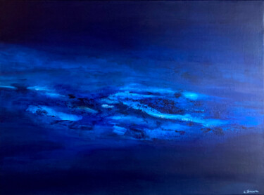 Pintura titulada "L'Âme bleue" por Emmanuelle Biscara, Obra de arte original, Acrílico Montado en Bastidor de camilla de mad…