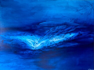 Painting titled "Lost in the blue N°5" by Emmanuelle Biscara, Original Artwork, Acrylic Mounted on Wood Stretcher frame