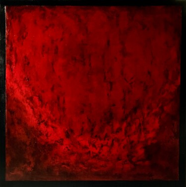 Painting titled "Power Red" by Emmanuelle Biscara, Original Artwork, Acrylic Mounted on Wood Stretcher frame