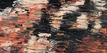 Painting titled "2018 reflets 2" by Emma Heffe, Original Artwork, Oil