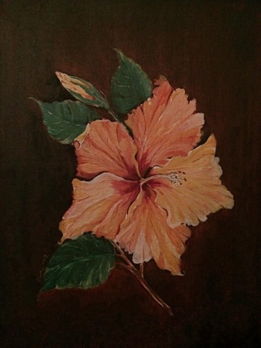 Painting titled "Flower" by Emma Kelly, Original Artwork, Acrylic