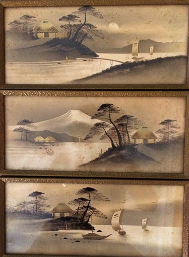 Printmaking titled "Oriental Vintage Go…" by Emma Kelly, Original Artwork, Etching