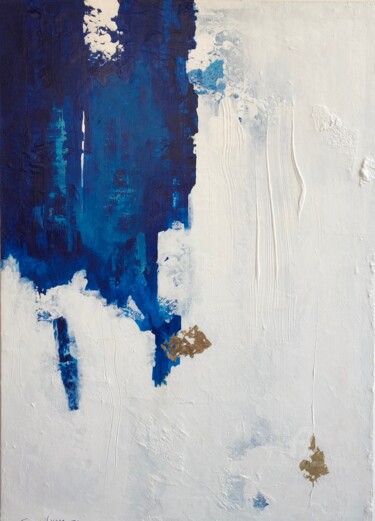 Painting titled "Lueur bleue" by Emma Lapassouze, Original Artwork, Acrylic