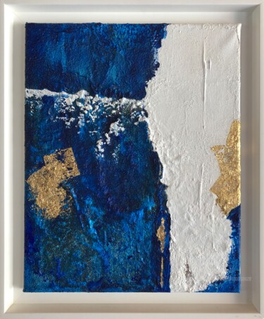 Pittura intitolato "Espace bleu et blanc" da Emma Lapassouze, Opera d'arte originale, Acrilico