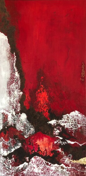 Malerei mit dem Titel "Ailleurs rouge" von Emma Lapassouze, Original-Kunstwerk, Acryl
