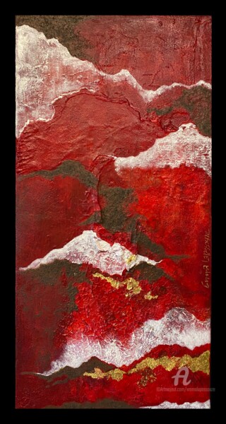 Картина под названием "De Rouge & d'Or" - Emma Lapassouze, Подлинное произведение искусства, Акрил