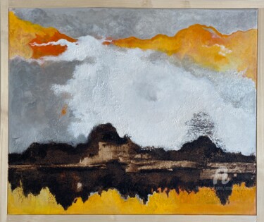Painting titled "Horizon solaire" by Emma Lapassouze, Original Artwork, Acrylic