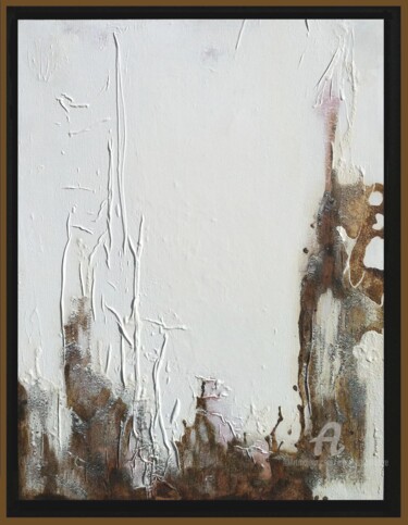 Malerei mit dem Titel "Blanc Froissé" von Emma Lapassouze, Original-Kunstwerk, Acryl