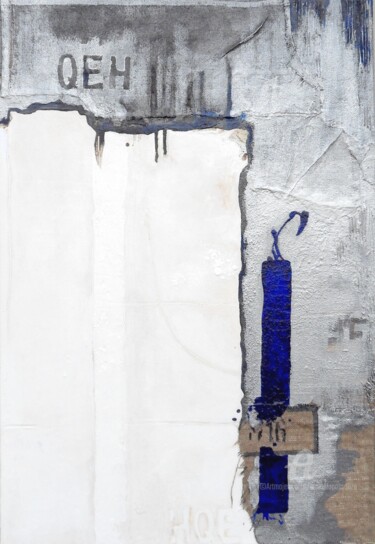 Painting titled "Bleu soufré" by Emma Lapassouze, Original Artwork, Acrylic