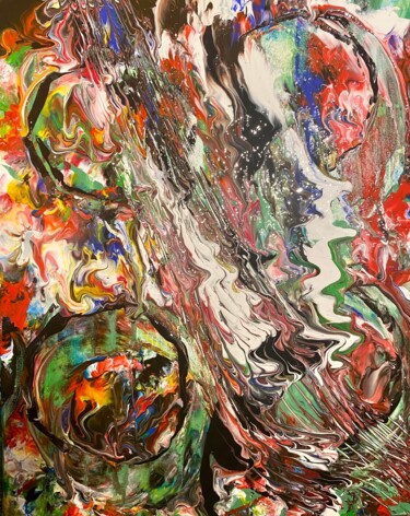 Peinture intitulée "Les chutes colorées" par Emma Laroche, Œuvre d'art originale, Acrylique
