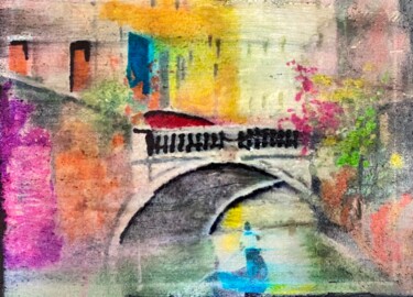 Peinture intitulée "Pont de Venise" par Emma Laroche, Œuvre d'art originale, Marqueur