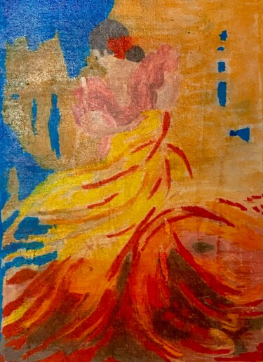 Peinture intitulée "Danseuse de flamenco" par Emma Laroche, Œuvre d'art originale, Marqueur