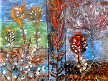 Peinture intitulée "Jardin naïf" par Emma Laroche, Œuvre d'art originale, Huile