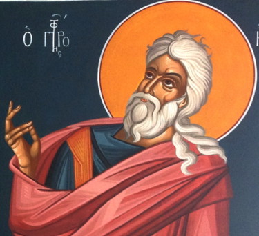 Painting titled "The Prophet Elijah" by Emmanouel Roukoudis, Original Artwork, Acrylic