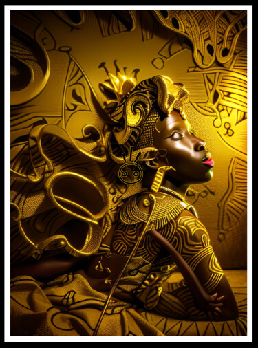 Digital Arts titled "Golden Dream" by Emmanuel Akeem, Original Artwork, Digital Painting
