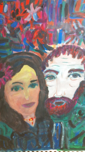 Dessin intitulée "Couple par MICHEL L…" par Emmanuel Bolmio, Œuvre d'art originale, Craie