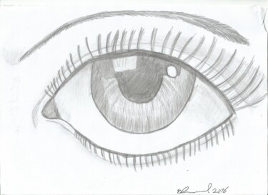 Dibujo titulada "o olho" por Emmanuel Costa, Obra de arte original, Lápiz